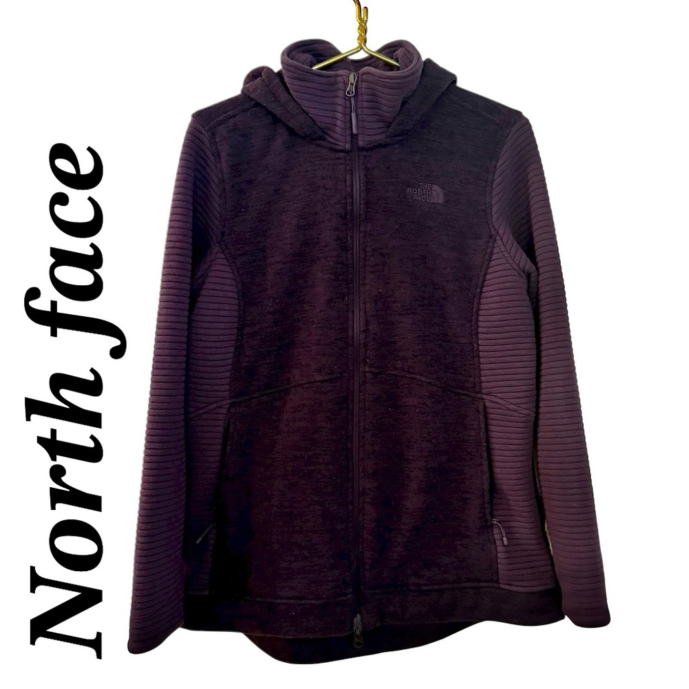 Womens Purple North face Coat with hood Size L